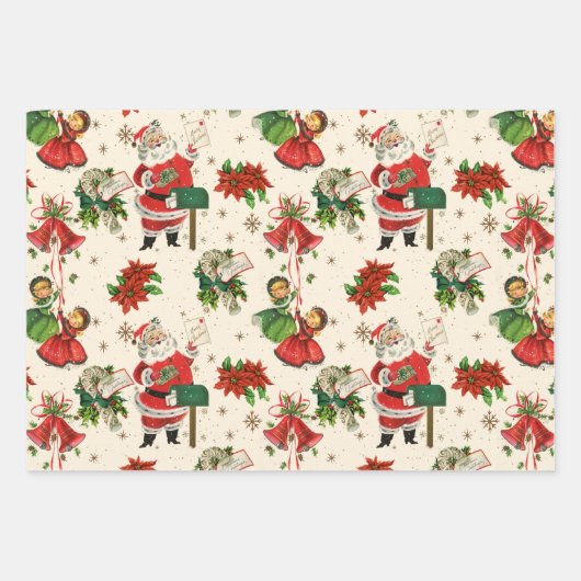 Retro Treasures Weihnachten Geschenkpapier Set (Vorderseite 3)