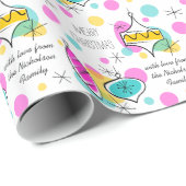 Retro Tree Baubles 2 Papier Geschenkpapier (Rolleneckpunkt)