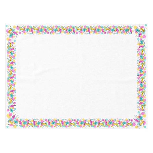 Retro Tree Baubles border tablecloth 50x72 Tischdecke (Vorderseite (Horizontal))