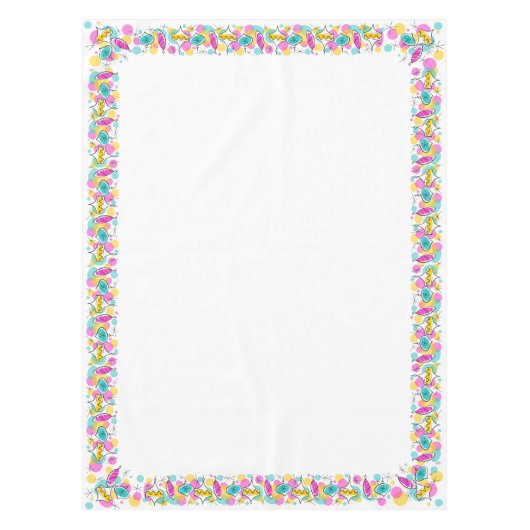 Retro Tree Baubles border tablecloth 50x72 Tischdecke (Vorderseite)
