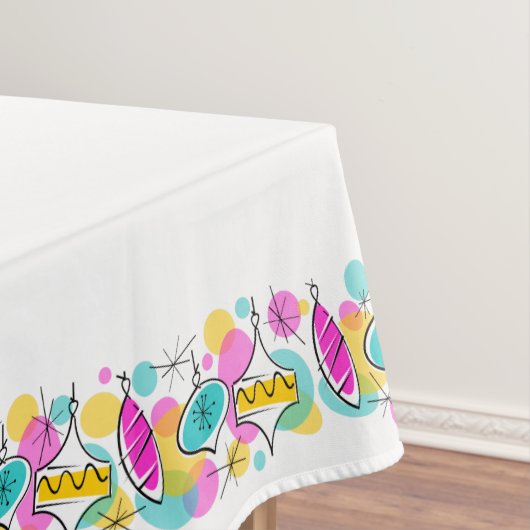 Retro Tree Baubles border tablecloth 50x72 Tischdecke (Beispiel)