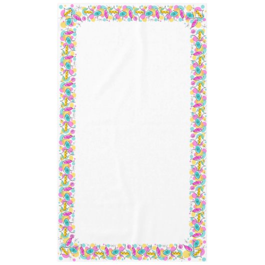 Retro Tree Baubles border tablecloth 60x104 Tischdecke (Vorderseite)