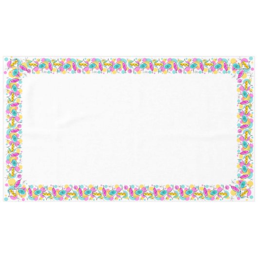Retro Tree Baubles border tablecloth 60x104 Tischdecke (Vorderseite (Horizontal))
