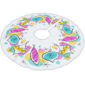 Retro Tree Baubles Circle Tree Rock Polyester Weihnachtsbaumdecke (Schrägansicht)