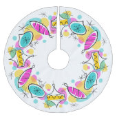 Retro Tree Baubles Circle Tree Rock Polyester Weihnachtsbaumdecke (Vorderseite)