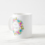Retro Tree Baubles Circle Weihnachtsfeier Tasse (Vorderseite Links)