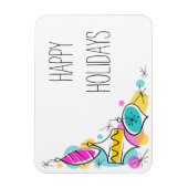 Retro Tree Baubles Corner Holidays Magnet (Vertikal)