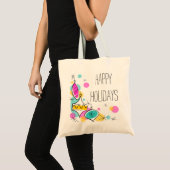 Retro Tree Baubles Corner Holidays Tasche (Vorderseite (Produkt))