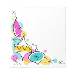 Retro Tree Baubles Corner Notizblock