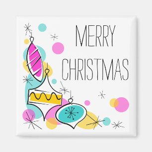 Retro Tree Baubles Corner Weihnachtsmagnete Magnet