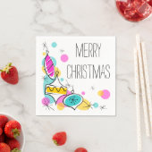 Retro Tree Baubles Ecke Papierservietten (Beispiel)