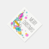 Retro Tree Baubles Ecke Papierservietten (Ecke)