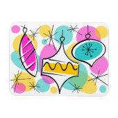 Retro Tree Baubles flexibler Magnet (Horizontal)