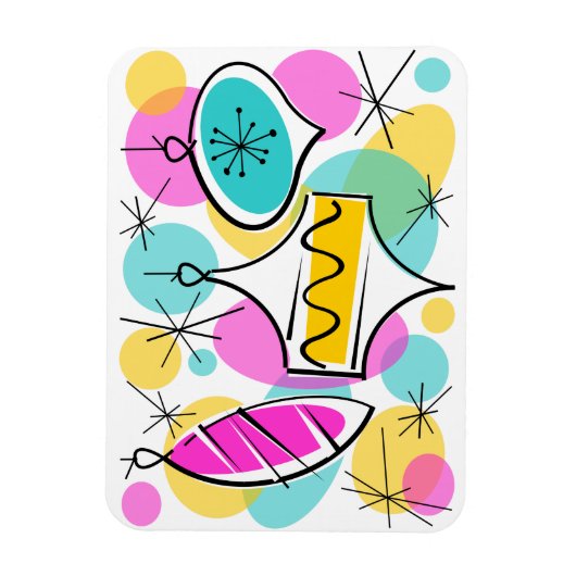 Retro Tree Baubles flexibler Magnet (Vertikal)