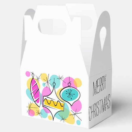 Retro Tree Baubles Frohe Weihnachtsgabel Geschenkschachtel (Geöffnet)