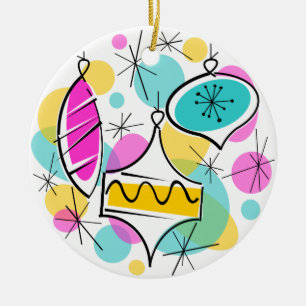 Retro Tree Baubles Frohe Weihnachtsschmuck rund