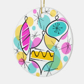 Retro Tree Baubles Frohe Weihnachtsschmuck rund (Links)