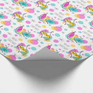 Retro Tree Baubles Frohe Weihnachtsverpackung Geschenkpapier