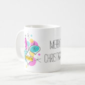 Retro Tree Baubles Group Weihnachtsfeierlichkeiten Kaffeetasse (Vorderseite Links)