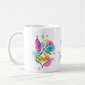 Retro Tree Baubles Group Weihnachtsfeierlichkeiten Kaffeetasse (Links)