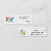 Retro Tree Baubles Gruppiert Text dünn Mini Visitenkarte (Vorne/Hinten)