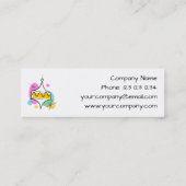 Retro Tree Baubles Gruppiert Text dünn Mini Visitenkarte (Rückseite)