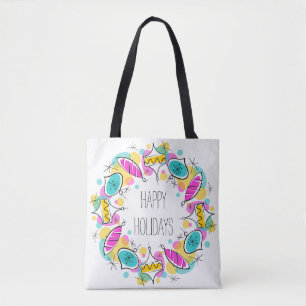 Retro Tree Baubles Holidays Tasche