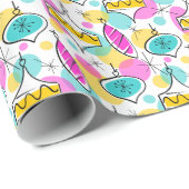 Retro Tree Baubles Mehrverpackungspapier Geschenkpapier (Rolleneckpunkt)