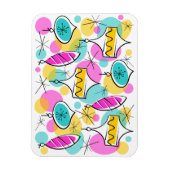 Retro Tree Baubles Multi Flexible Magnet (Vertikal)