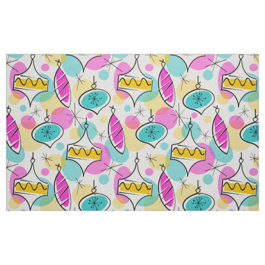 Retro Tree Baubles Multi große Muster Stoff (Fat Quarter (45,7 x 55,9 cm))