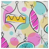 Retro Tree Baubles Multi große Muster Stoff (Muster)