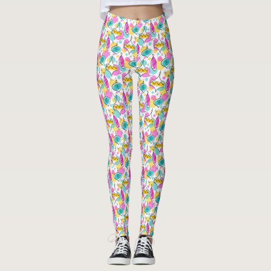 Retro Tree Baubles Multi-Leggings Leggings (Vorderseite)