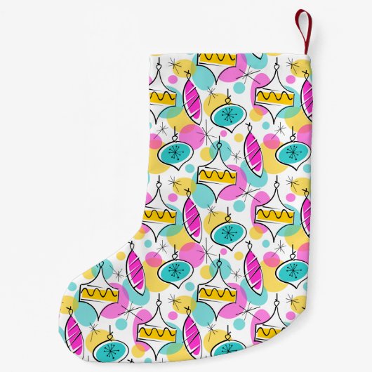 Retro Tree Baubles Multi-Strumpf 2 Seite Kleiner Weihnachtsstrumpf (Rückseite)