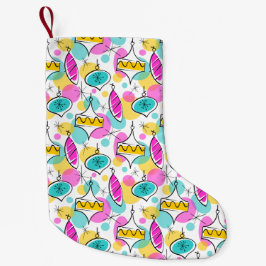 Retro Tree Baubles Multi-Strumpf 2 Seite Kleiner Weihnachtsstrumpf