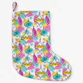 Retro Tree Baubles Multi-Strumpf rot hinten Kleiner Weihnachtsstrumpf (Vorderseite)