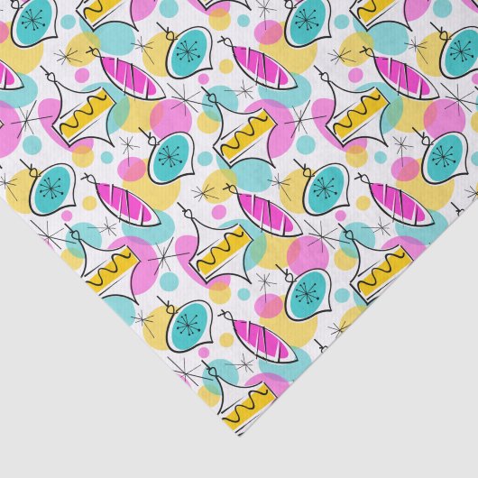 Retro Tree Baubles Multi-Tissue-Papier Seidenpapier (Ausschnitt)