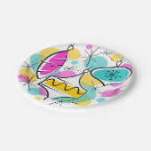 Retro Tree Baubles Papier Teller (Schrägansicht)