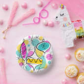 Retro Tree Baubles Pappteller (Party)
