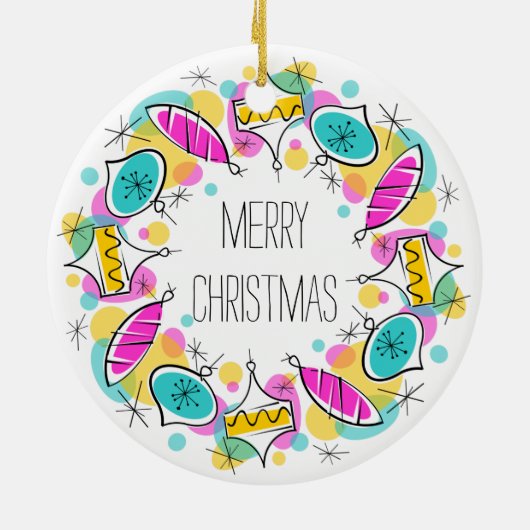 Retro Tree Baubles Runde Weihnachtsschmuck (Hinten)