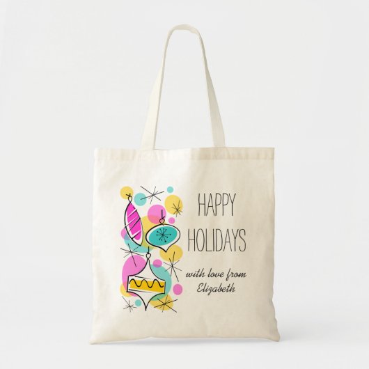 Retro Tree Baubles Side Holidays Tasche (Vorne)