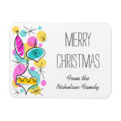 Retro Tree Baubles Side Weihnachten flexibel Magnet (Horizontal)