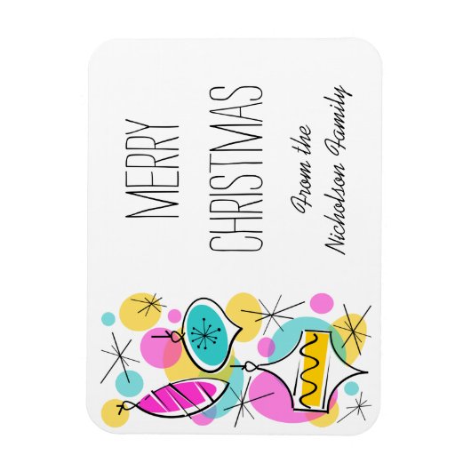 Retro Tree Baubles Side Weihnachten flexibel Magnet (Vertikal)