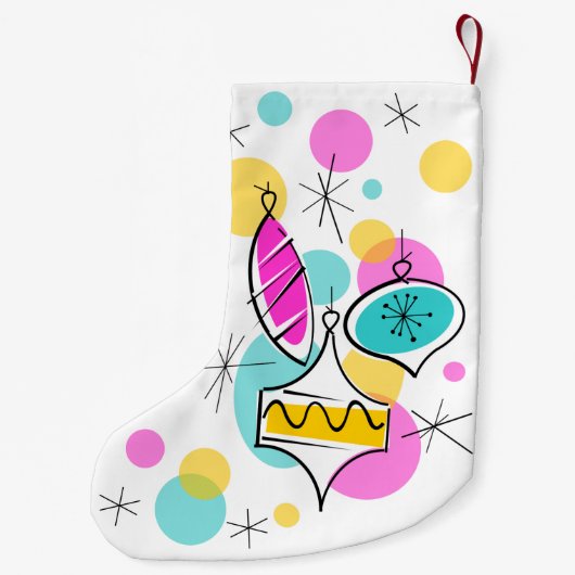 Retro Tree Baubles Strumpf 2 Kleiner Weihnachtsstrumpf (Rückseite)