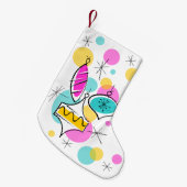 Retro Tree Baubles Strumpf 2 Kleiner Weihnachtsstrumpf (Vorderansicht (hängend))