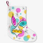 Retro Tree Baubles Strumpf 2 Kleiner Weihnachtsstrumpf (Vorderseite)