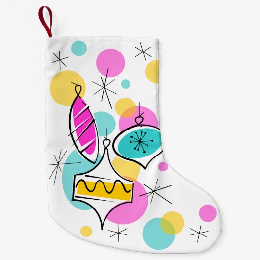 Retro Tree Baubles Strumpf 2 Kleiner Weihnachtsstrumpf (Vorderseite)