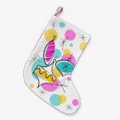 Retro Tree Baubles Strumpf rot hinten Kleiner Weihnachtsstrumpf (Vorderansicht (hängend))