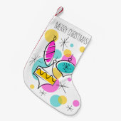 Retro Tree Baubles Text Strumpf rot hinten Kleiner Weihnachtsstrumpf (Vorderansicht (hängend))