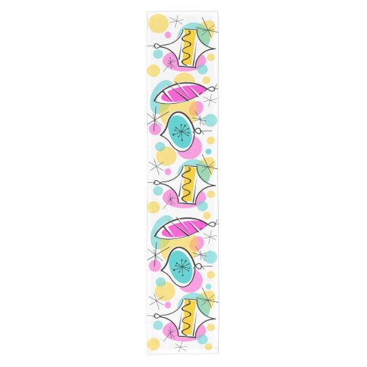 Retro Tree Baubles Tischläufer (Vorderseite)