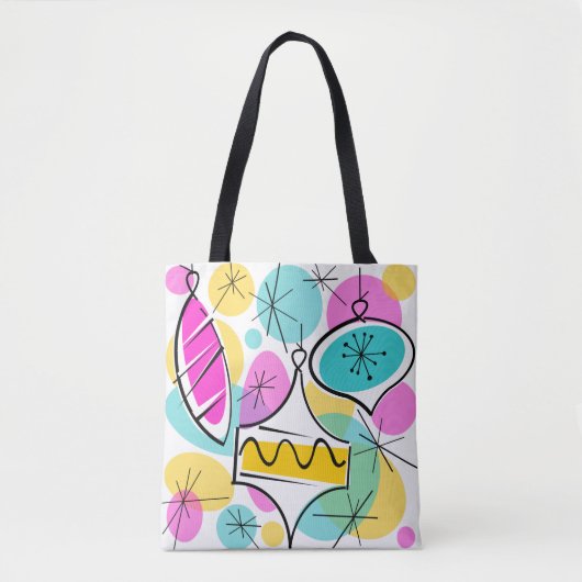 Retro Tree Baubles Tobag magenta back Tasche (Vorderseite)
